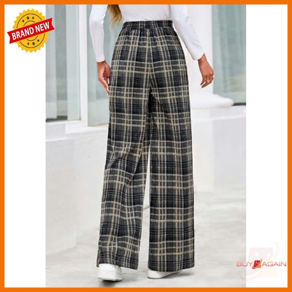Soft Stretchy Knit Wide Leg Palazzo Pants with Pockets Elastic Waist - Picture 5 of 8